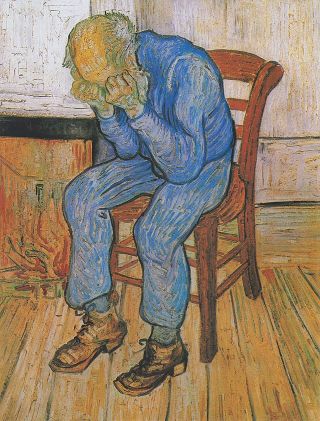 Wikimedia Commons: Van Gogh - Trauernder alter Mann. Public Domain