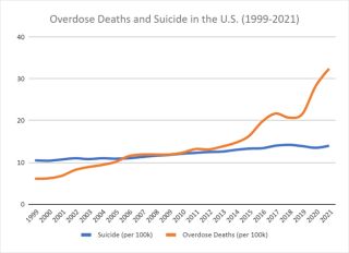 Garnett MF, Curtin SC, Stone DM. Suicide mortality in the United States, 2000–2020. NCHS Data Brief, no 433. Hyattsville, MD: National Center for Health Statistics. 2022.