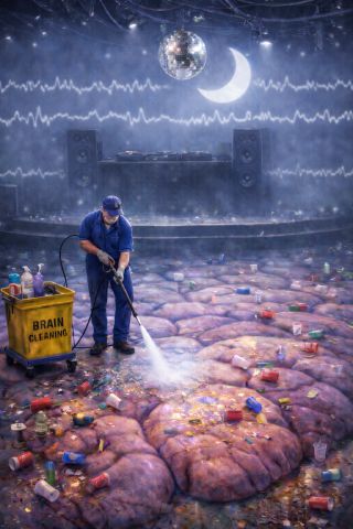 Fig. 1. A conceptual illustration of brain clearance during sleep.