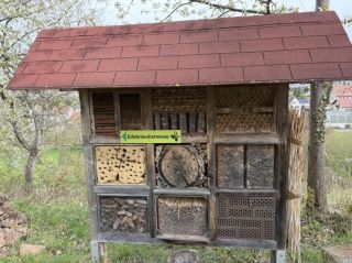 Bee hotel outside the village.