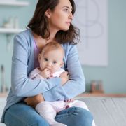 Woman holding baby