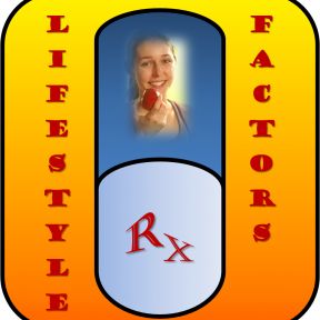 Lifestyle Factors -- pill with woman holding an apple