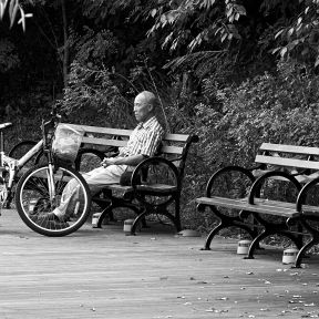 Old man lonely in the park
