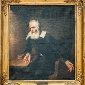 Galileo in Prison, by Romain Eugène Van Maldeghem. This painting is at Stedelijk Museum Sint-Niklaas in Belgium. Credit: Gerald 