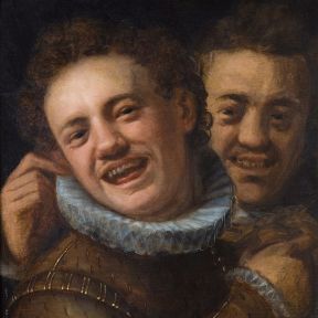 Two Men Laughing by Hans von Aachen, 16th cent
