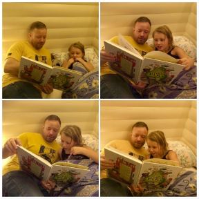 Dad reading with his daughter