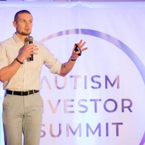 Lehmann speaking at the 2019 Autism Investor Summit.
