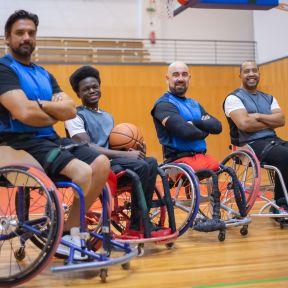 Men ready to play wheelchair basketball