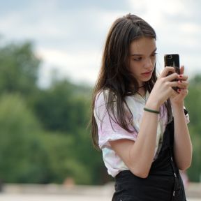 Girl, Taking photos, Smartphone image.