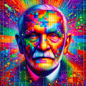 A creative expression of Carl Jung by AI.
