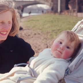 Sarah with her mother, children's author and illustrator Mary Rayner, best known for her "Pig Books" and illustrating "Babe, The Sheep Pig" by Dick King Smith