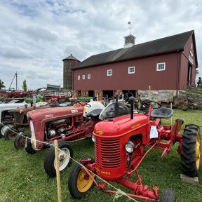 Antique farm tractors on display at the 163rd annual Woodstock (Connecticut) Fair on September 1, 2024.