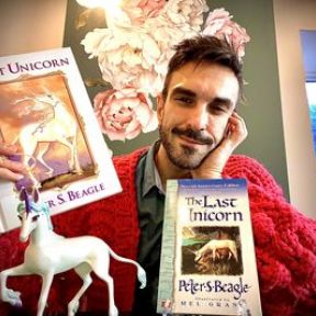 Author with personal research memorbilia
