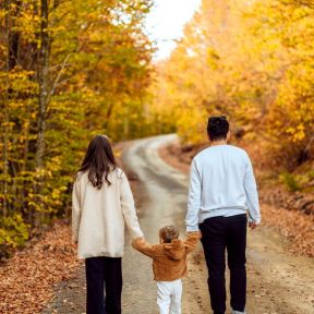 A family walks away from therapy towards an uncertain future.