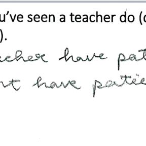 A high school student's perception of teacher kindness.