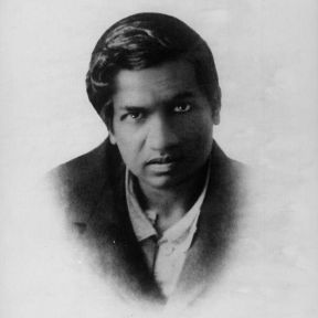 Copy passport photograph of Srinivasa Ramanujan.