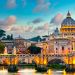 St. Peter's Basilica and Ponte Vittorio Emanuele II bridge in Vatican City.