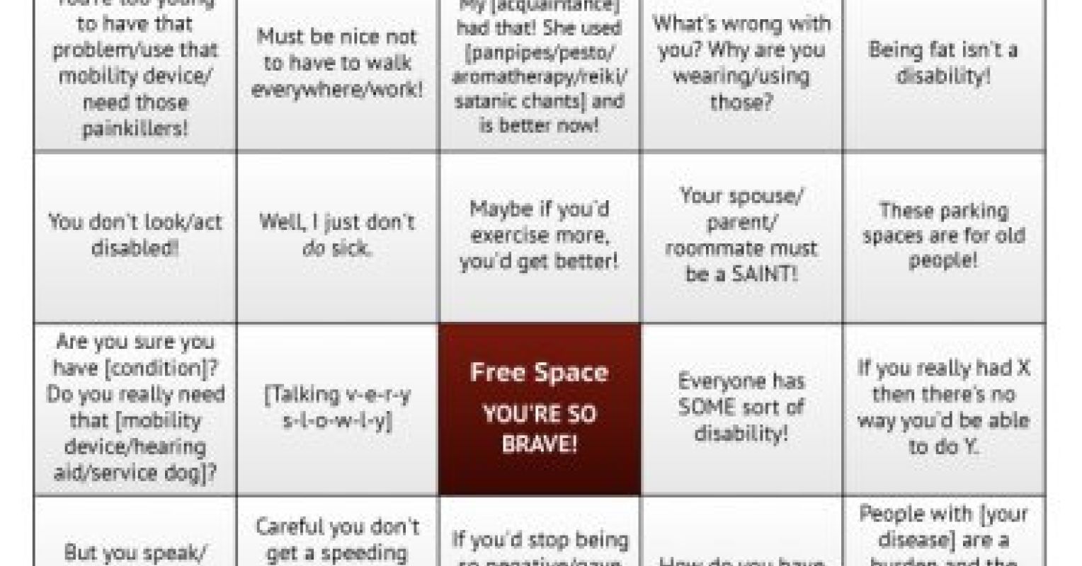 Disability Bingo | Psychology Today