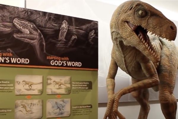 A display at the Creation Museum, where visitors are given a biblical view of the world that contradicts science.