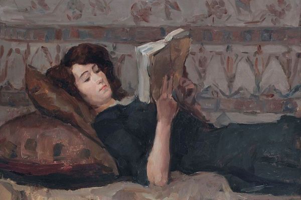 Woman Reading on a Sofa, 1920