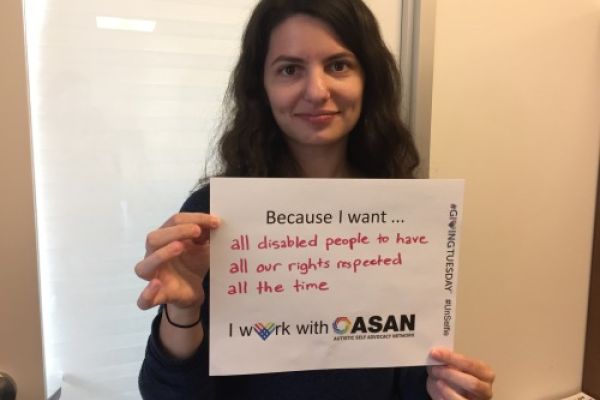 "Because I want all disabled people to have all our rights respected all the time" 