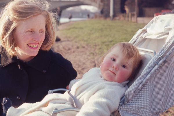 Sarah with her mother, children's author and illustrator Mary Rayner, best known for her "Pig Books" and illustrating "Babe, The Sheep Pig" by Dick King Smith