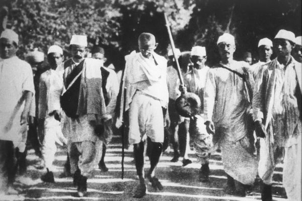 Gandhi during the 1930 Salt March.